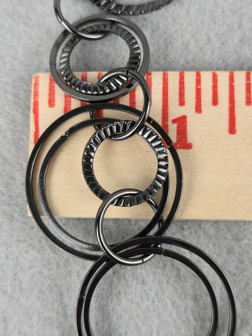 Daisy Fuentes Gunmetal Multi Circle Link Statement Necklace 34